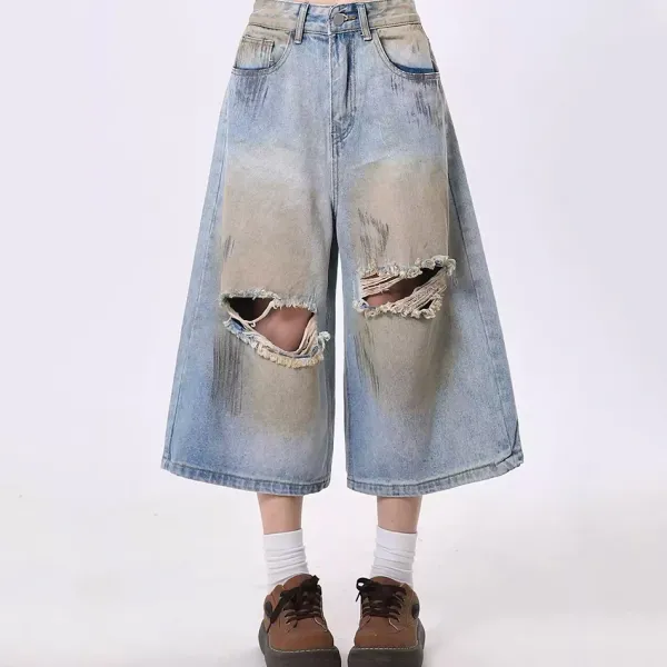 Mens|Shorts*Boogzel Clothing Wash Me Out Distressed Denim Shorts Blue