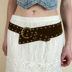 Belts & Chains*Boogzel Clothing Western Studded Belt Brown