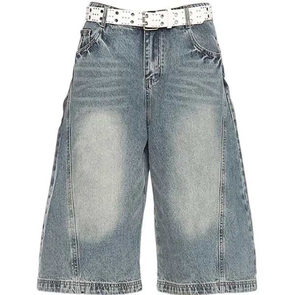 Jeans*Boogzel Clothing Wide Leg Vintage Wash Culotte Jeans Blue