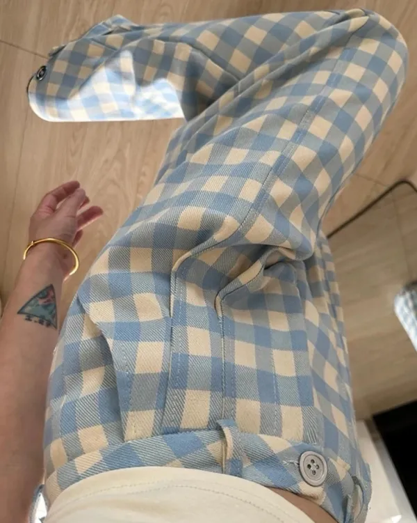 Pants & Trousers*Boogzel Clothing Wide-Leg Gingham Trousers Blue