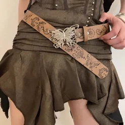 Belts & Chains*Boogzel Clothing Wild West Butterfly Buckle Belt Brown