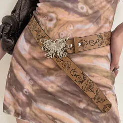 Belts & Chains*Boogzel Clothing Wild West Butterfly Buckle Belt Brown