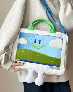 Bags & Purses*Boogzel Clothing Windows XP Aesthetic Embroidery Handbag White/green