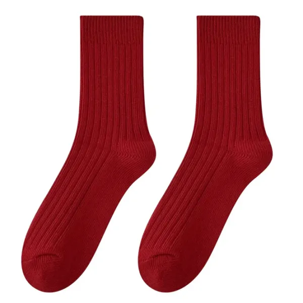 Socks*Boogzel Clothing Wine Ribbed Socks Red