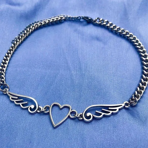 Necklaces & Chokers*Boogzel Clothing Wings Of An Angel Chain Necklace Silver