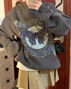 Sweatshirts*Boogzel Clothing Witchy Butterfly Sweatshirt Grey