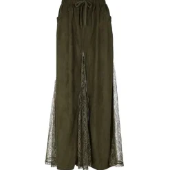 Skirts*Boogzel Clothing Woodland Dreams Lace-Slit Maxi Skirt Green