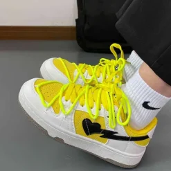 Classics|Aesthetic Sneakers*Boogzel Clothing & Black Heart Aesthetic Sneakers Yellow
