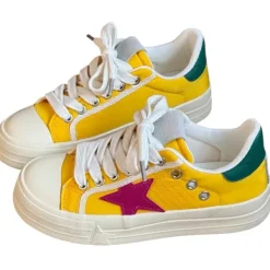 Aesthetic Sneakers*Boogzel Clothing & Red Star Sneakers Yellow