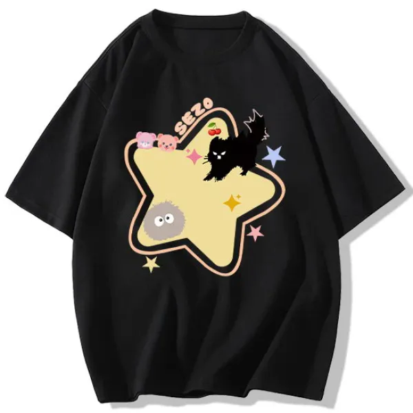 Aesthetic T-Shirts & Graphic Tees*Boogzel Clothing Yellow Star Cat T-Shirt