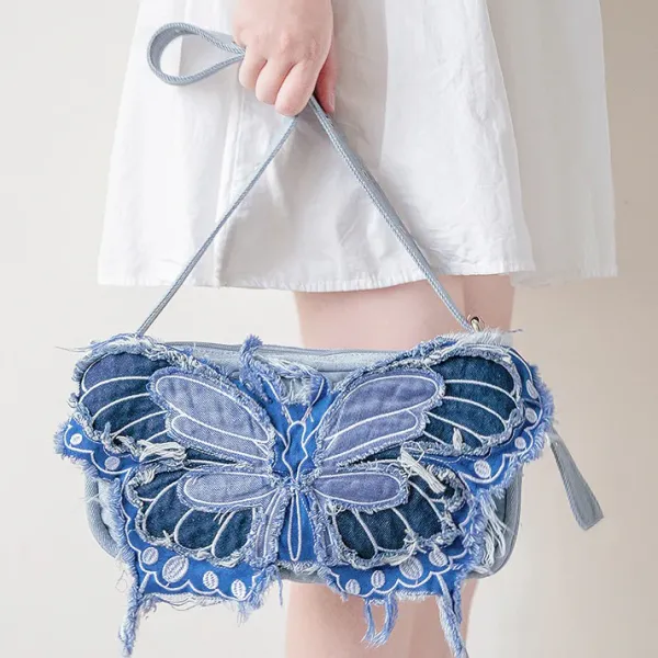 Bags & Purses*Boogzel Clothing Y2K Aesthetic Butterfly Denim Handbag