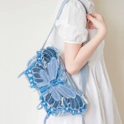 Bags & Purses*Boogzel Clothing Y2K Aesthetic Butterfly Denim Handbag