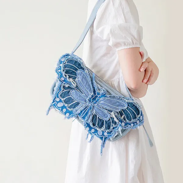 Bags & Purses*Boogzel Clothing Y2K Aesthetic Butterfly Denim Handbag