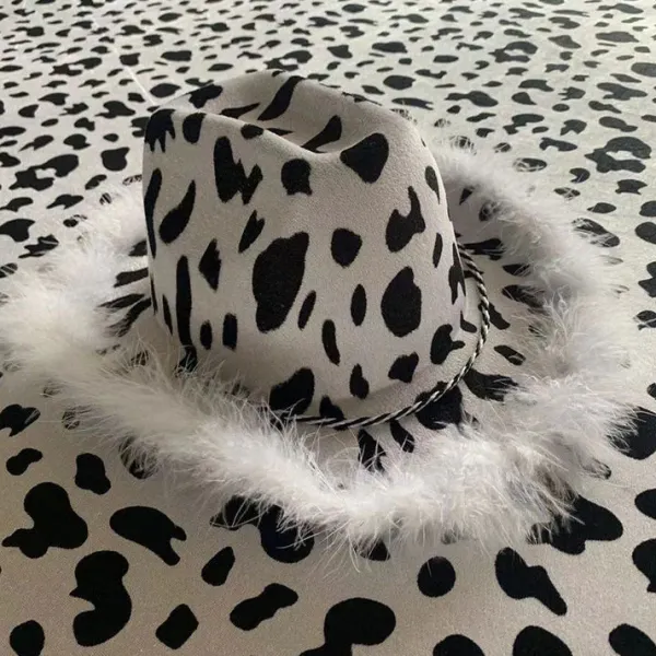 Hats*Boogzel Clothing Y2K Aesthetic Cow Print Hat