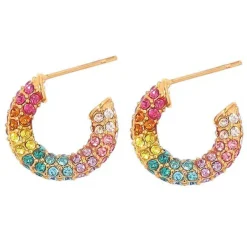 Earrings*Boogzel Clothing Y2K Aesthetic Rainbow Rhinestone Earrings Multi