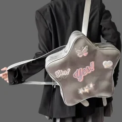 Bags & Purses*Boogzel Clothing Y2K Aesthetic Star-Shaped Backpack Silver