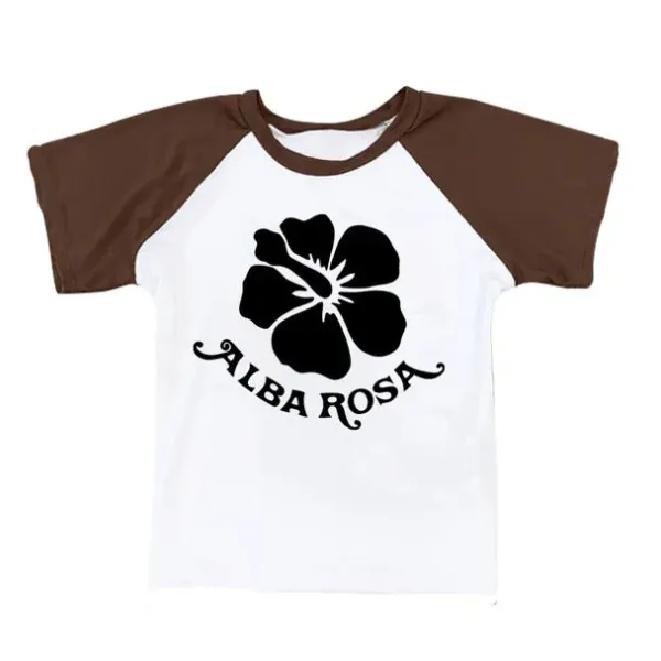 Y2K Tops|Aesthetic T-Shirts & Graphic Tees*Boogzel Clothing Y2K Alba Rosa Baby Tee