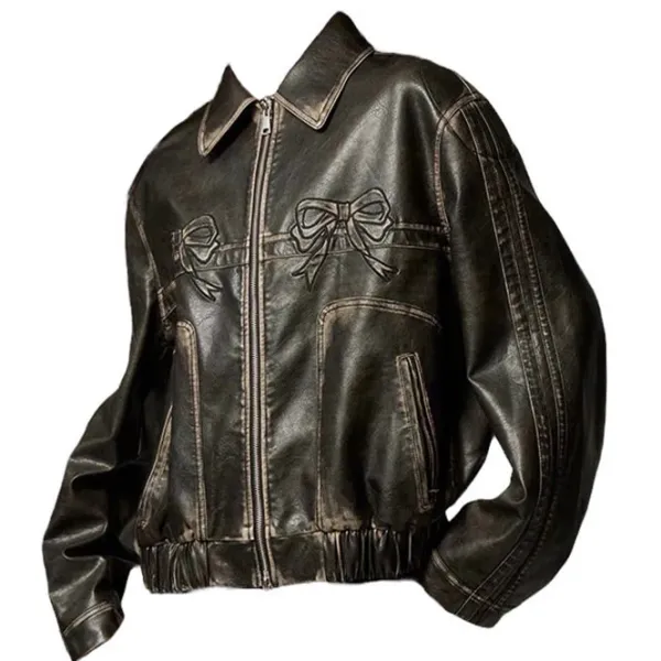 Coats & Jackets*Boogzel Clothing Y2K Bow Motorcycle Jacket