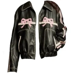 Coats & Jackets*Boogzel Clothing Y2K Bow Motorcycle Jacket