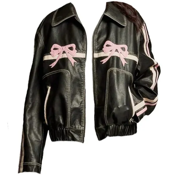 Coats & Jackets*Boogzel Clothing Y2K Bow Motorcycle Jacket