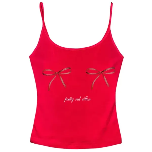 Y2K Tops*Boogzel Clothing Y2K Bows Skinny Tank Top