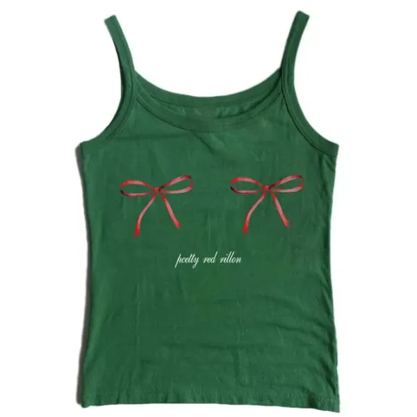 Y2K Tops*Boogzel Clothing Y2K Bows Skinny Tank Top