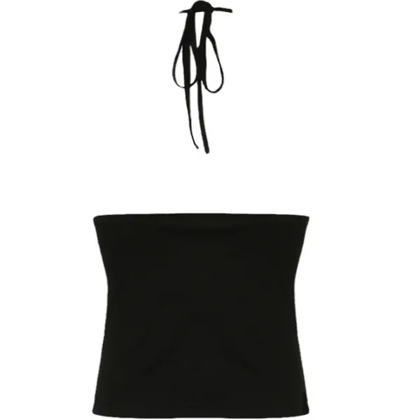 Y2K Tops*Boogzel Clothing Y2K Buckle Halter Top Black