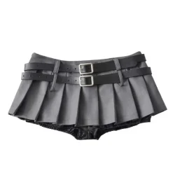 Belts & Chains*Boogzel Clothing Y2K Double-Belt Extreme Micro Skirt