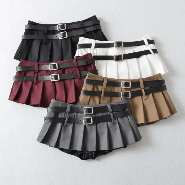 Belts & Chains*Boogzel Clothing Y2K Double-Belt Extreme Micro Skirt