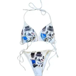 Swimwear*Boogzel Clothing Y2K Early 2000's Era Bikini Set White/blue