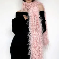 Other*Boogzel Clothing Y2K Faux Fur Long Fluffy Scarf