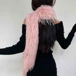 Other*Boogzel Clothing Y2K Faux Fur Long Fluffy Scarf