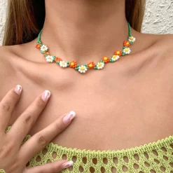 Necklaces & Chokers*Boogzel Clothing Y2K Flower Beaded Choker