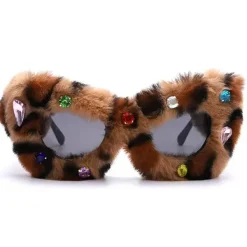 Sunglasses*Boogzel Clothing Y2K Fuzzy Rhinestone Glasses