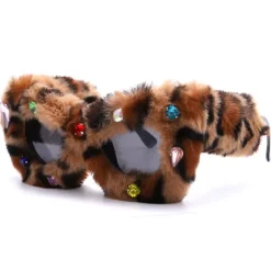 Sunglasses*Boogzel Clothing Y2K Fuzzy Rhinestone Glasses