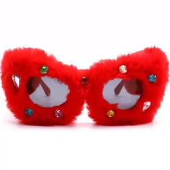 Sunglasses*Boogzel Clothing Y2K Fuzzy Rhinestone Glasses