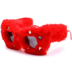 Sunglasses*Boogzel Clothing Y2K Fuzzy Rhinestone Glasses