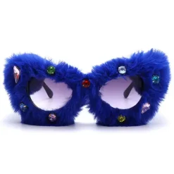 Sunglasses*Boogzel Clothing Y2K Fuzzy Rhinestone Glasses