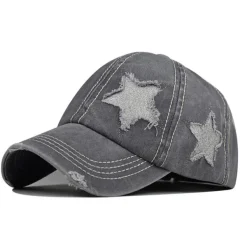Hats*Boogzel Clothing Y2K Glitter Star Denim Baseball Cap