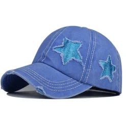 Hats*Boogzel Clothing Y2K Glitter Star Denim Baseball Cap