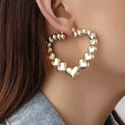 Earrings*Boogzel Clothing Y2K Heart Earrings Gold