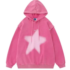Hoodies*Boogzel Clothing Y2K Hoodie with Graffiti Star Print