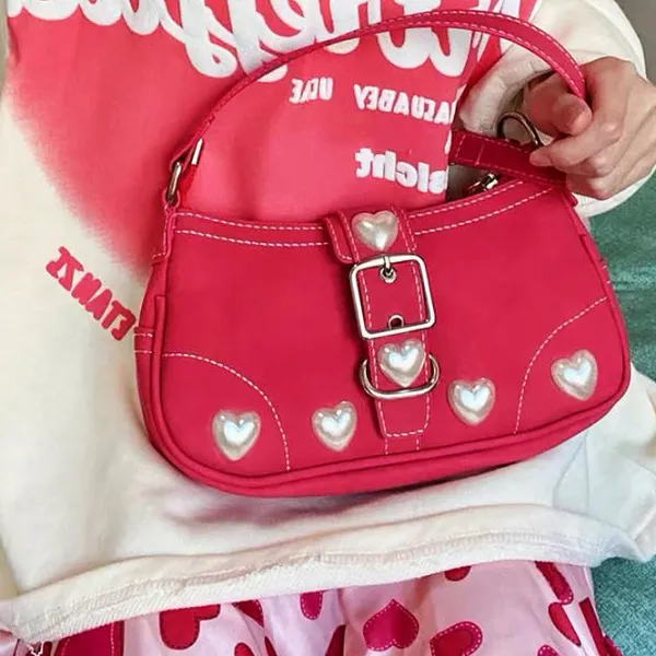 Bags & Purses*Boogzel Clothing Y2K Pearl Heart Bag Pink