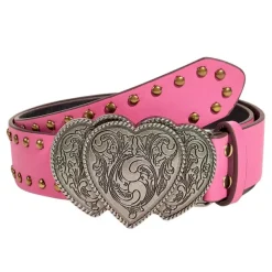 Belts & Chains*Boogzel Clothing Y2K Pink Double Heart Belt Silver/pink