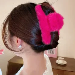 Hair Accessories*Boogzel Clothing Y2K Fuzzy Hair Claw Pink