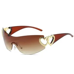 Sunglasses*Boogzel Clothing Y2K Rhinestone Heart Sunglasses