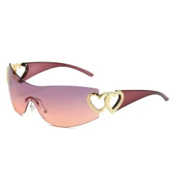 Sunglasses*Boogzel Clothing Y2K Rhinestone Heart Sunglasses