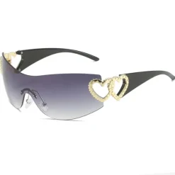 Sunglasses*Boogzel Clothing Y2K Rhinestone Heart Sunglasses
