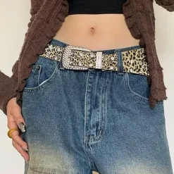 Belts & Chains*Boogzel Clothing Y2K Rhinestone Belt Leopard