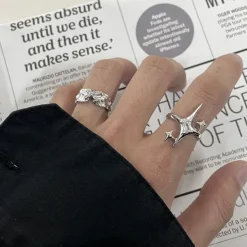 Rings*Boogzel Clothing Y2K Shining Star Ring Silver